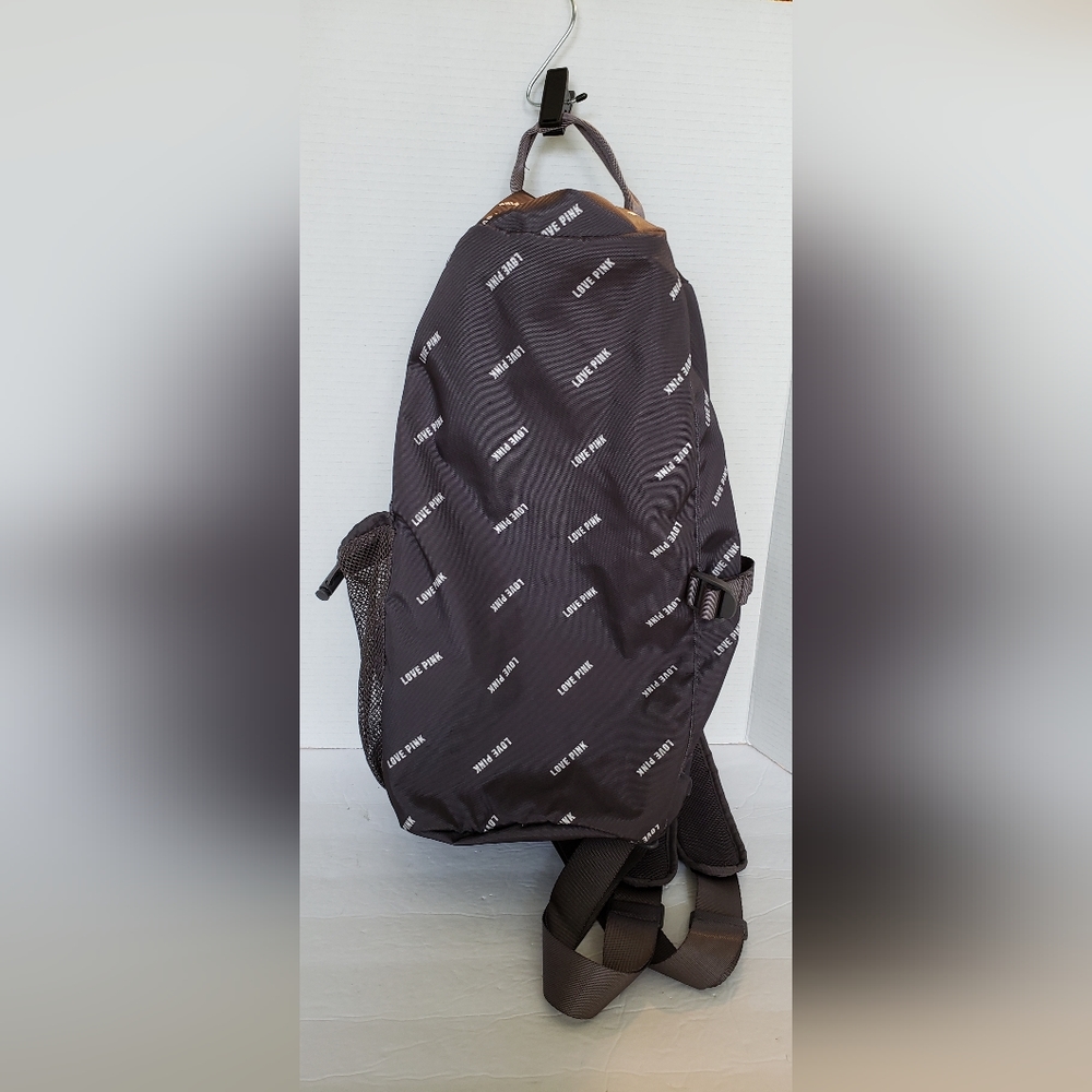 Victoria Secret VS Pink CONVERTIBLE Duffle Bag Backpack Charcoal Gray Black Logo